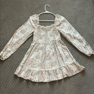 Arizona Jean Company Floral Juniors Dress - Cream and Brown